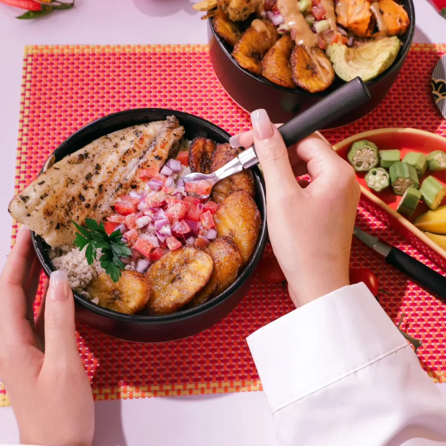 Bowl de poulet grillé au citron et légumes de saison
