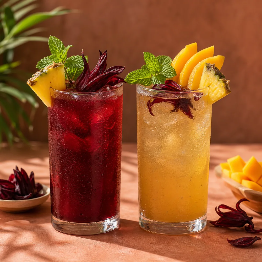 Boissons maison — bissap et jus de gingembre