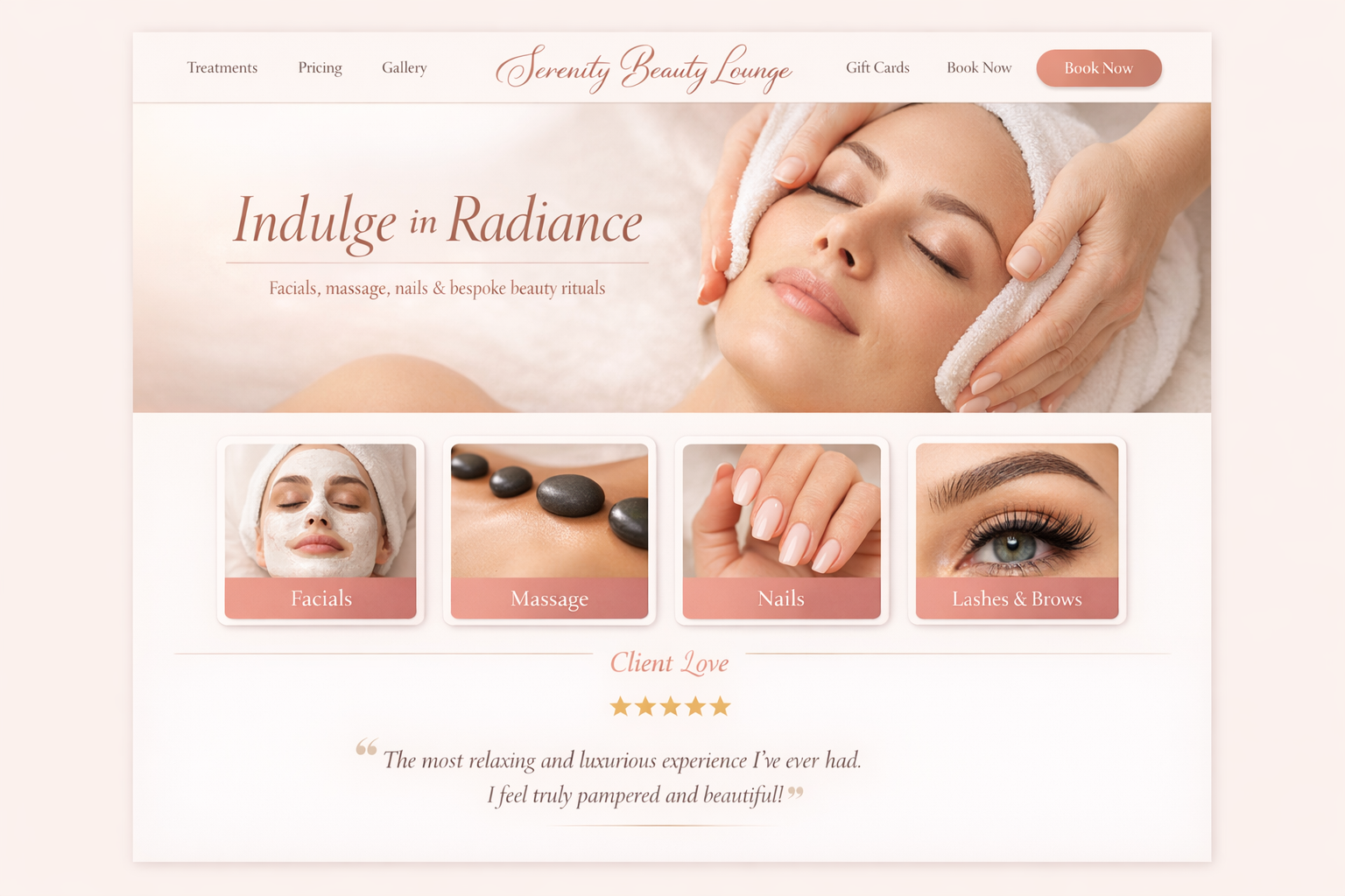 Beauty salon website concept