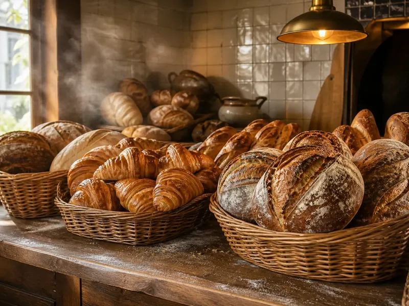 Artisan bakery counter