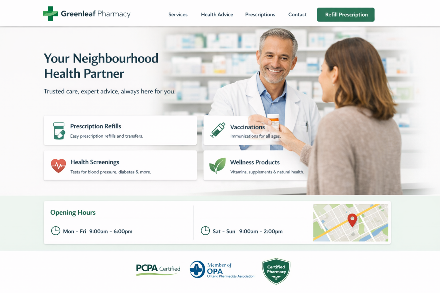 Pharmacy website concept