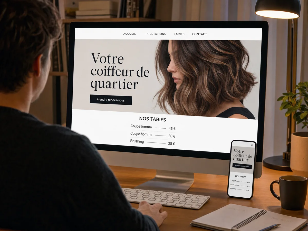 Reviewing a website layout on screen